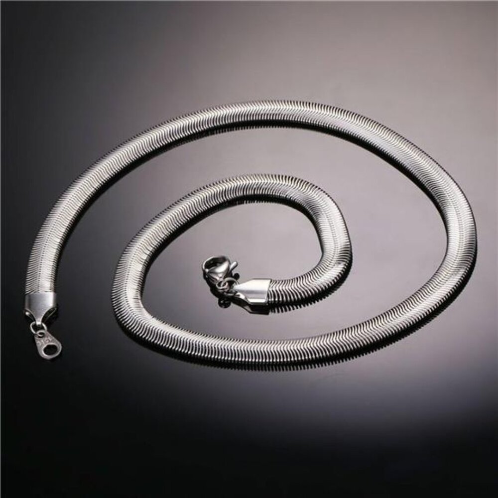 Cuban Link Chain for Men, Circle Chain, Herringbone Snake Chain, Trendy - Picture 2 of 5